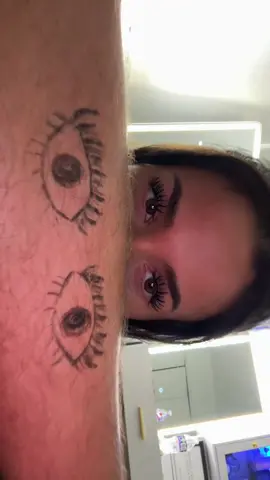 his new ink 😍 #tattoo #tattooeyes #tattoomynameacrossyourheart #fyp 