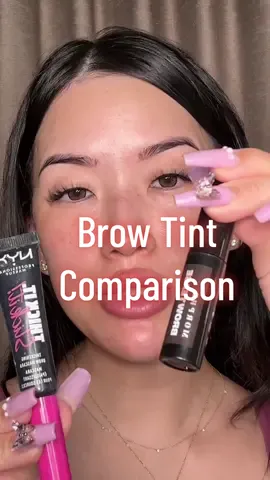 Affordable brow tint comparison🥰 #eyebrow #browgel #browtint #browmascara #nyxthickitsticklt #morphebrowtease #makeupreview 