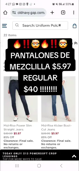 🔥‼️🤯 oferton pantalones de mezclilla por $5!!!! #pantalones #oldnavy #descuentos #cupones #ofertas #compras #comprasonline #comprasenlinea 