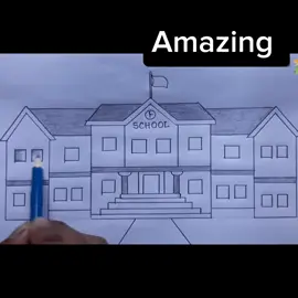 School Drawing 🥰#drawing #art #forchildren 