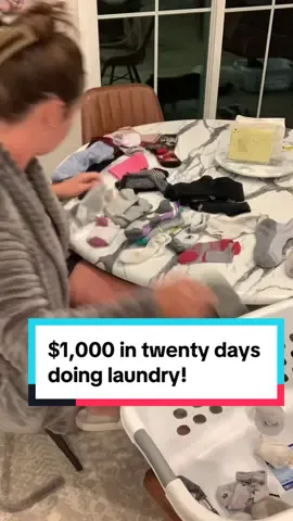 I have made over $1,000 SO FAR in the month of August doing laundry!  #extramoney #extraincome #workfromhome #laundry #sidejob #sidehustle #paydebt #jobsformoms