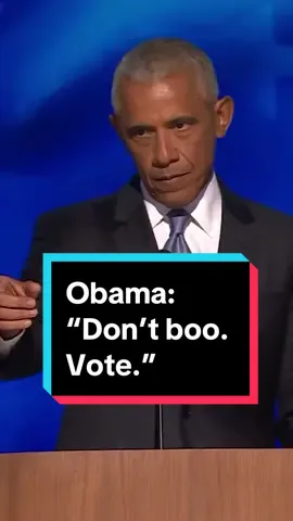 Former President Barack Obama tells the crowd not to boo Donald Trump, but to instead vote during his speech at the DNC. #obama #barackobama #trump #donaldtrump #kamalaharris #dnc #election #2024 #politics #news #fyp