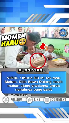 Momen Haru🥺 Saat yg lain Makan, Tampak Salah satu Siswa SD tak mau makan jatah makan siangnya dan pilih bawa pulang makanannya, setelah ditanya ternyata untuk ia kasih ke neneknya yang sakit dirumah. Momen tersebut terjadi saat uji coba makanan bergizi gratis di Jakarta Video from :  herufc #lagiviral #jakarta #makansiang #programmakansiang #viral #fyp 