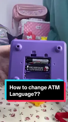 How to change language and password of atm saving box? 😎😎😎😎😎 #tabung #atmsavingbank #atm #piggybank #kuromi #tabungkuromi #coinbox #sanrio #wangsimpanan #storagebox #duit #wang 
