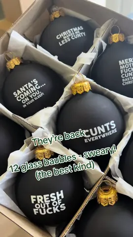 Theyre back! 12 glass baubles - ahhhhhh hurry! #bantercards #christmas #christmasday #christmasplanning #christmasbaubles 