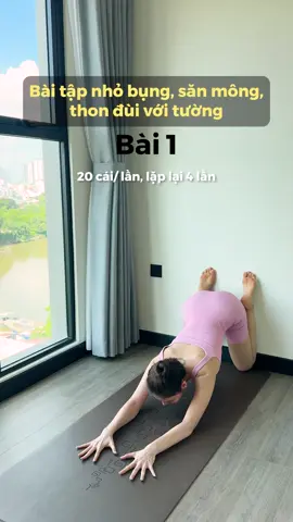 Tổng hợp bài bụng, mông , đùi với tường cho cả nhà tha hồ tập nè☺️ #slina #slinayoga #yogainspiration 