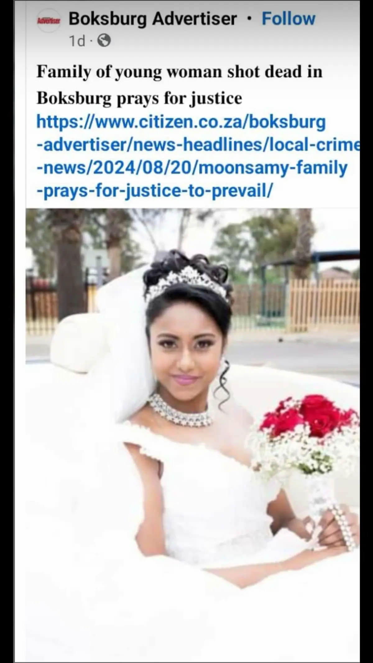 https://www.citizen.co.za/boksburg-advertiser/news-headlines/local-crime-news/2024/08/20/moonsamy-family-prays-for-justice-to-prevail/?fbclid=IwZXh0bgNhZW0CMTEAAR1BcyXWrLOubNuvVX38KdJookvjEPRLk7WnQryO48viT7GuJPrcrv23kl8_aem_yJcthw5RqIT2bQZsJ4Phwg #foryoupage #fyp #fyppppppppppppppppppppppp #trending #viral #justiceformichaela #rip #death #gonetosoon @Jeremy Michael Moons @Michaela Moonsamy @cameronyellapan 