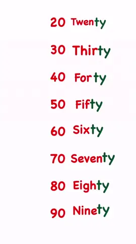 كيفية نطق الأرقام من 20-90  ✅#تعليم لغة انجليزية 