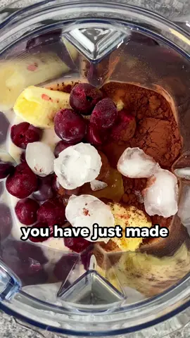 Join the 21-day Smoothie Diet challenge today and get more AMAZING smoothie recipes like this! Lose weight, reduce bloating, improve skin, increase energy levels and feel your best! LINK IN MY BIO! ðŸ‘€ ðŸ’š Recipe: - 1 banana - 1 cup sour cherries - 1 tbsp cocoa powder - 1 tsp honey (optional) - 1 cup almond milk - 4-5 ice cubes (to make it colder, optional) Total calories: 255 C: 58.7g | P: 4.5g | F: 3.8g | Fiber: 8.5g #smoothierecipe #weightloss #healthy #healthyrecipe #blackforestcake