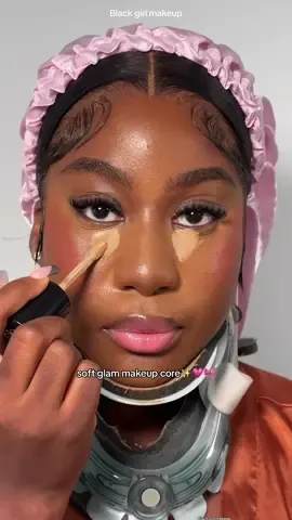 love a soft glam look🎀 #blackgirl #makeup #darkskinmakeup #blackgirlmakeup #grwmmakeup #blackgirltiktok 