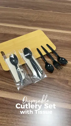 INDIVIDUALLY PACKED SPORK, SPOON & FORK SET with Tissue✨🖤  #Cutlery #plasticcutlery #PlasticSpork #PlasticUtensils #Disposable #disposablecutlery #Spoon #Spork #PlasticSpoon #plasticfork #fyp #fypシ #fypシ゚viral #fypage #foryou #foryoupage #foryoupageofficiall #PPS #ppsph 
