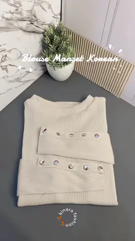 Blouse manset Korean kancing, cantik banget 😍 SE cakeup itu ☺️#innerknit #manset #inerrajutpremium #blouse 