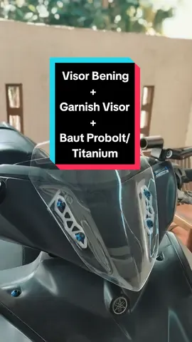 Paket ganteng buat gantengin visor aeroxmu. Visor Bening+Garnish visor+Baut Probolt/Titanium #aerox #aeroxmodifikasi #aeroxconnected #visor #fyp #viral  #popular #affiliatetiktok #bautprobolt #aerox155 #aeroxindonesia 