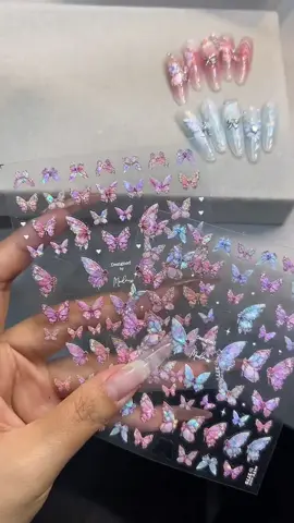 A shiny cute butterfly nail sticker #nailsticker #butterfly #nail #butterflysticker 