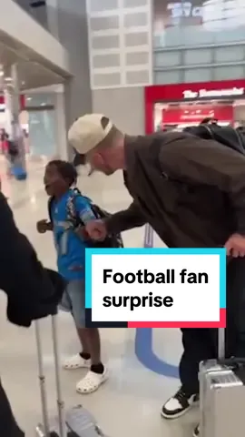 Try not to smile at the magical moment when a young Lions fan is surprised by his favorite football star at the airport. 🏈 #sportskind #football #nfl @Detroit Lions @Aidan Hutchinson 