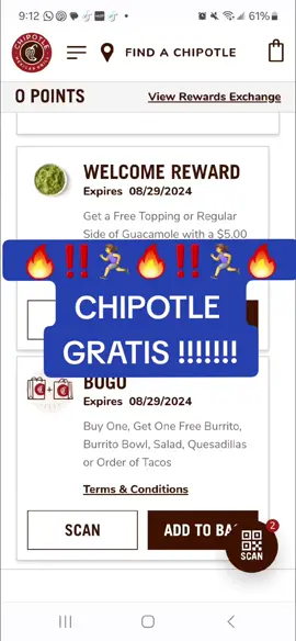 Chipotle comida gratis !!! #chipotle #comidagratis #cupones #ofertas #compraenlinea 