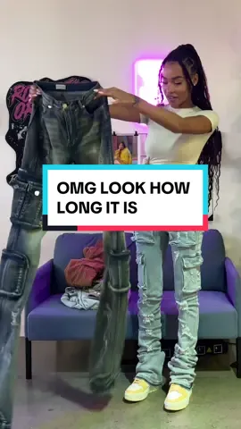 Stacked jeans are so long but look so good 👖 Save up to 90% off all the pants and streetwear styles and get more discounts on trending fashion now 🔥💯