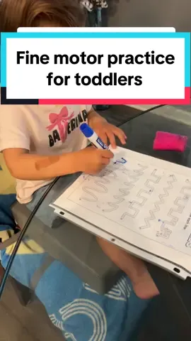 Here are some activities I do with my 3 year old as a kindergarten teacher to prepare her for writing. They need to have the muscles in their hands to be able to write!! ✍️ #finemotorskills #finemotoractivity #toddlersoftiktok #MomsofTikTok #homeschooling #preschool #prewritingskills #toddlerlearning 