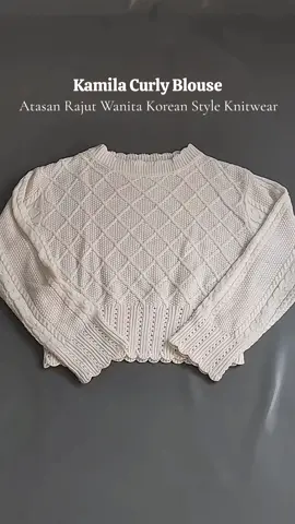 Kamila Curly Blouse - Atasan Rajut Wanita Korean Style Knitwear #atasanrajut #knitwear #atasanwanita #inspirasioutfit #blouse 