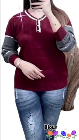 BLOUSE RAJUT KANCING MUTIARA LENGAN COMBI 529 / Blouse Wanita Model Terbaru / Fashion Wanita Casual Knitwear sekarang harga Hanya Rp60.000 #blousewanita #blouserajut #blousefashiontiktok #blousekekinian #blousecantik #blousemurah #blouselaris 