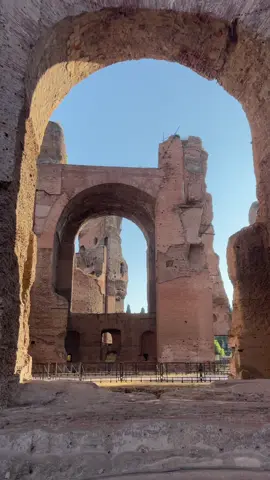 Baths of Caracalla 💦 📍Rome, Italy  Baths of Caracalla are one of the most iconic archeological sites in Rome. The thermal baths were to be found in all Roman cities, as physical wellness was essential. These started to be built under the Roman emperor Caracalla, after whom they are named. You can admire the remains of cold and hot pools, mosaics, and the famous construction technique of Roman labelled as ‘opus latericium’. The architecture is just stunning 🏛️ #rome #roma #terme #termedicaracalla #architecture #architettura #romani #latin #romanempire #archeology 
