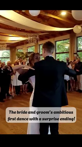 The bride and groom's ambitious first dance with a surprise ending!#trendding #Love #wedding #weddingtiktok #trending #bridal #groom #happywedding #fyp #trend #trending #fypシ #bride #viral #happy #popular #viral #happy #popular #foryou #dance #WeddingDance 