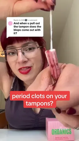 Replying to @KIKI🌚 What happens to period clots when you use tampons? 🩸 Always read the label and follow the directions for use. Tampons are inserted into the vagina to absorb period flow. Shown: Moxie Organics regular tampons (approx. 11g absorbency), for medium flow. #period #periodtok #periodclot #tampon 