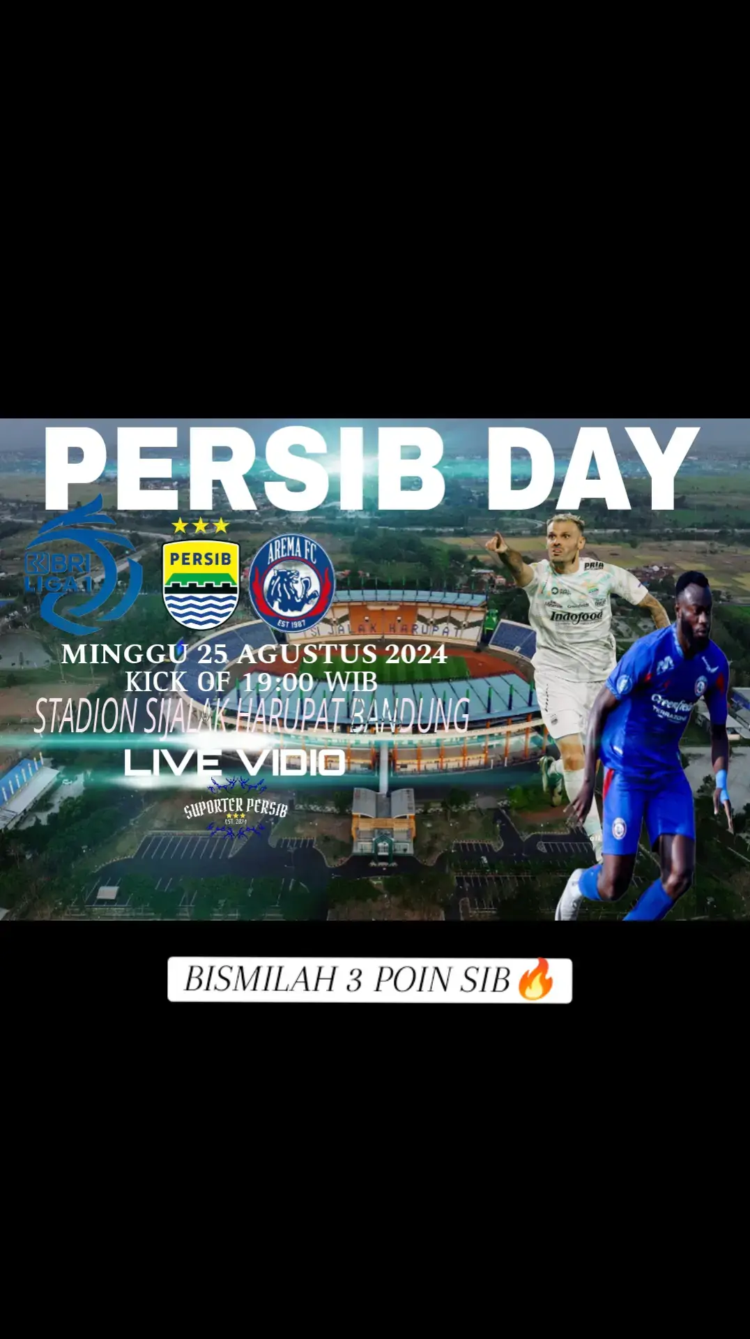 catat jadwal nya son🔥🔥💙💙 #persib #persibday #arema 