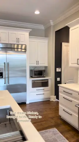 Sleek, modern, and functional—this kitchen remodel is a true masterpiece! #dreamkitchen #kitchen #kitchenremodel #cabinets #naturallight #potfiller #beveragearea