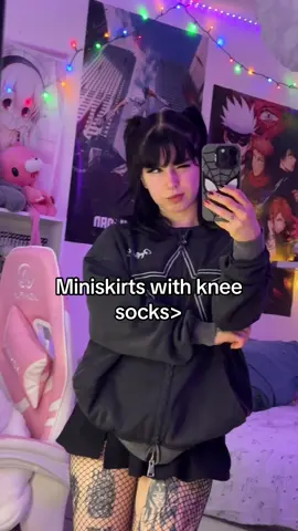 The best combo #egirl #egirls #animegirl #anime #animegirl #otaku #otakugirl #alt #altgirl #wolfcuthair #hair #wolfcut #wolfcutgirl #outfit #oversized #kneehighsocks  #egirlmakeup #jjk #emo #goth #gothgirl #emo #emogirl #miniskirt #skirt #fishnets 