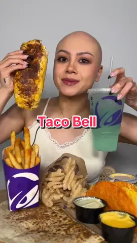 Taco Bell anyone? (quesadilla wrapped burrito) 💜🛎️ #tacobell #mukbang #asmrfood #foodtiktok #fypシ゚viral 