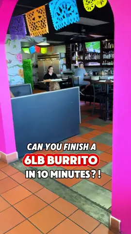 Can you finish a 6lb burrito in 10 minutes?!  👀#rainaiscrazy @Pueblita Mexican Restaurant 