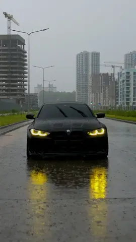 BMW With Devil Eyes 😈#bmw #tokyodrift #bmwm4 #blackinrain #devileyes #carlover #blacklove @how_brand_official_ 