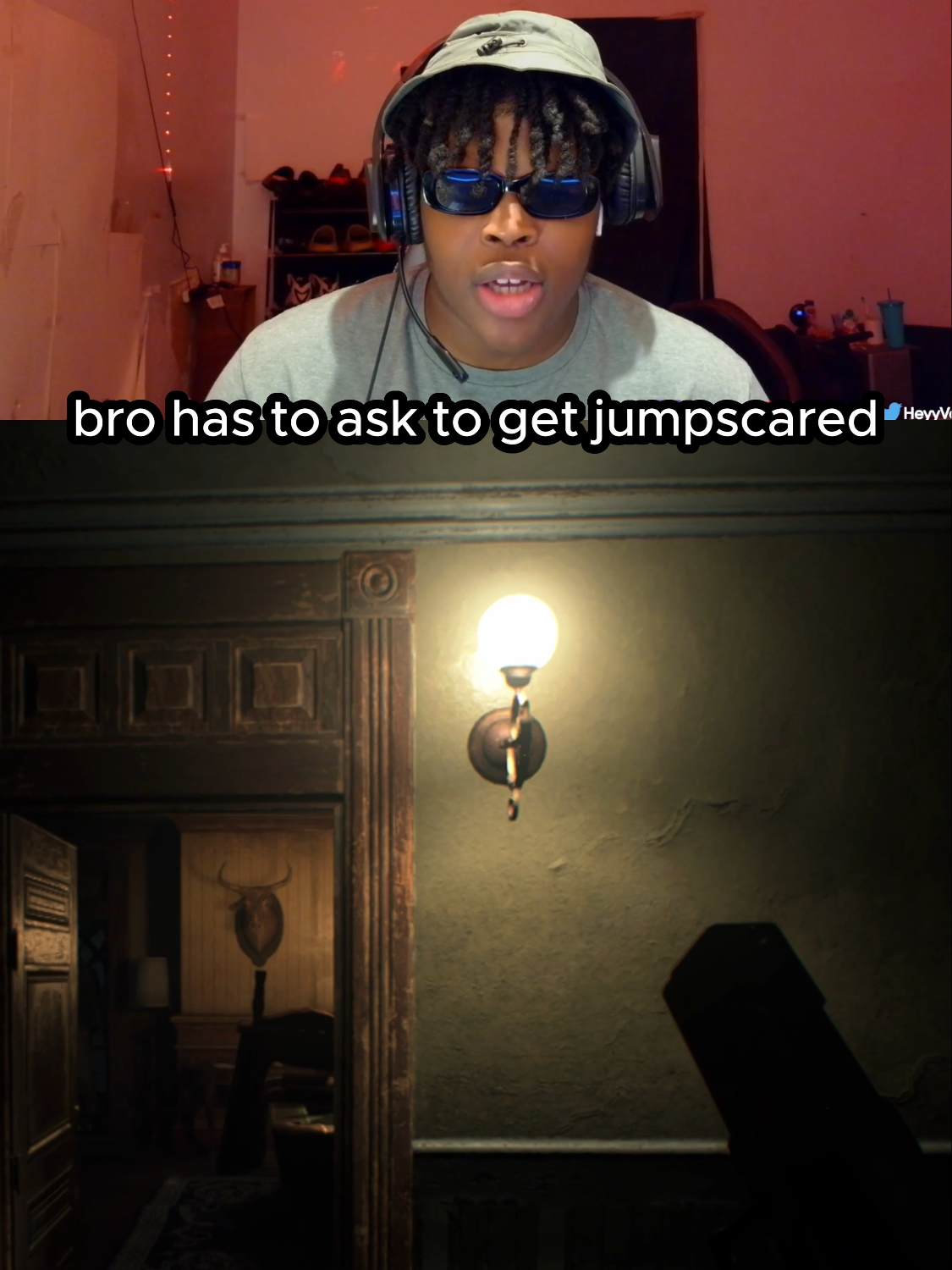 bro has to ask to get scared 😂 (Twitch/YT: HeyyVance) #residentevil #re7 #re7biohazard #ethanwinters #fypage #viral #funny #gaming #heyyvance