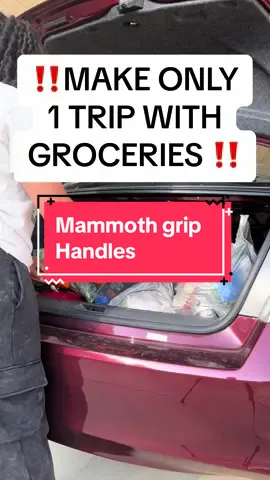 With these @MAMMOTHGRIP handles, I only make 1 trip with my groceries saving time and risk of decreased blood circulation 🤣 #mammothgrip 