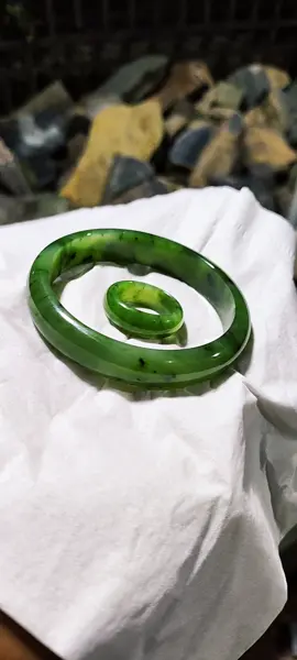 Gelang & Cincin Giok Nephrite #gelang #cincin #bracelet #ring #fyp 