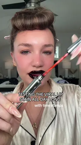 Testing my favorite lip stain for over 10 hours! I think it passed the test 👀 #lipstain #virallipstain #lipstainreview #makeuphacks 