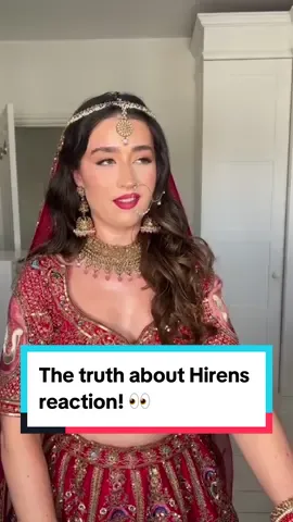 The truth about Hirens reaction! 👀 @MaggieA  #couples #indianwedding #bridalmakeup #boyfriendreaction 