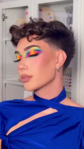creating glam magic with @James Charles 🌈🎨⚡️  #mua #makeupartist #losangelesmua #jamescharles #paintedco #creativemakeup #cutcrease #rainbowmakeup 