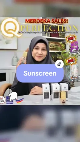 Q.Sunscreen Ustazah Asma Harun - Q Perfection Tinted Sunscreen SPF50++ Price dropped to just RM58.00!#fyp #foryourpage #fypシ #sunscreen 