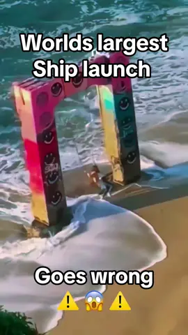 Worlds largest ship launches the last ine is shocking! 😱😱⚠️‼️ #northsea #dangerous #underwater #ocean #ship 