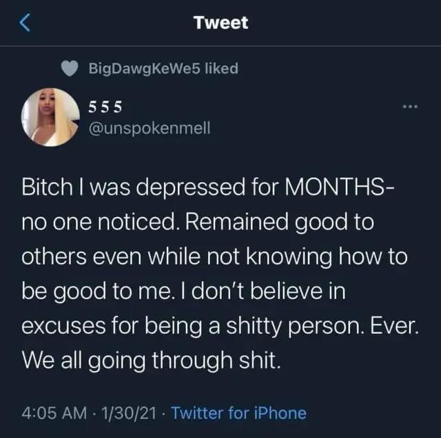 Feeling unseen during a tough time can be incredibly isolating. But remember, even in our darkest moments, how we treat others still matters. We all have our battles, but let's not let that turn us into people we don't want to be. Stay kind, even when it's hard. 🌻 #MentalHealthMatters #DepressionAwareness #StayKind #InnerStrength #NoExcuses #SelfCare #Empathy #MentalHealthJourney #MindfulLiving #SupportEachOther #fypシ゚viral #trending #viral #MentalHealth #empowerment 