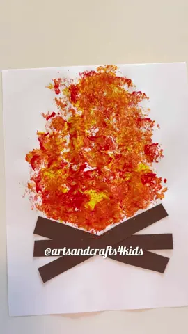 Foil Paint Campfire 🔥🔥 Follow @artsandcrafts4kids for more deas! 🌟 . . . #sensoryactivities #artsandcrafts #diyartsandcrafts #activitiesforkids #kidsactivities #earlychildhoodeducation #playlearningideas #campfire #camping 