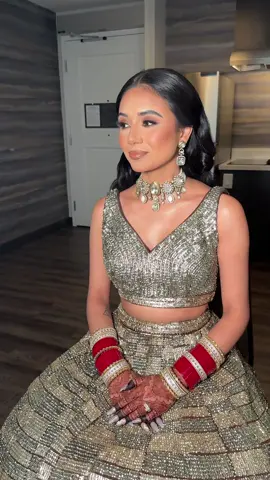 Nimrat’s reception glam 🫶🏽✨ #receptionmakeupinso hair by @Khushwin Dhaliwal #receptionmakeupandhair #gtabridal #gtamua #brampton #indianweddings #browntiktok #weddingtiktok