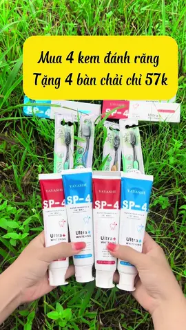 Mua 4 tuýt kem đánh răng tặng 4 bàn chải đánh dmrăng chỉ 57k#xuhuong #emkieutaphoa #kemdanhrangyayashi #kemdanhrang #yayashi 