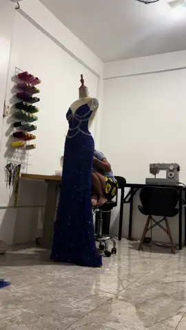 Final retouch 💙🌊 #fyp #pageant #designer #gown 