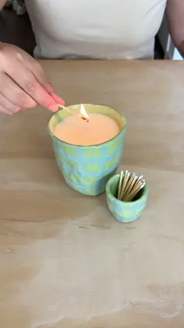 Matching candle and matchstick pots make us so happy 🥰🕯️✨ #airdryingclay #DIY #craft #pottery #potterytiktok #giftideas #Summer #autumn #girly 