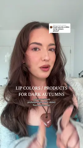 Replying to @Tessa lippies for the autumn bbs 🤎🫶🏻🍂🧸✨ just some ideas to get you goin! lmk what you think 🥰 #makeuproducts #lipproducts #saie #charlottetilbury #rhode #summerfridays #colortheory #darkautumn #darkautumnmakeup #fallmakeup 