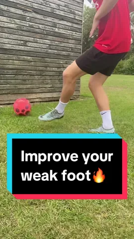 4 Ways to improve your weak foot🔥 #footballer #footballtraining #soccertraining #footballdrills #soccerdrills #weakfoot 