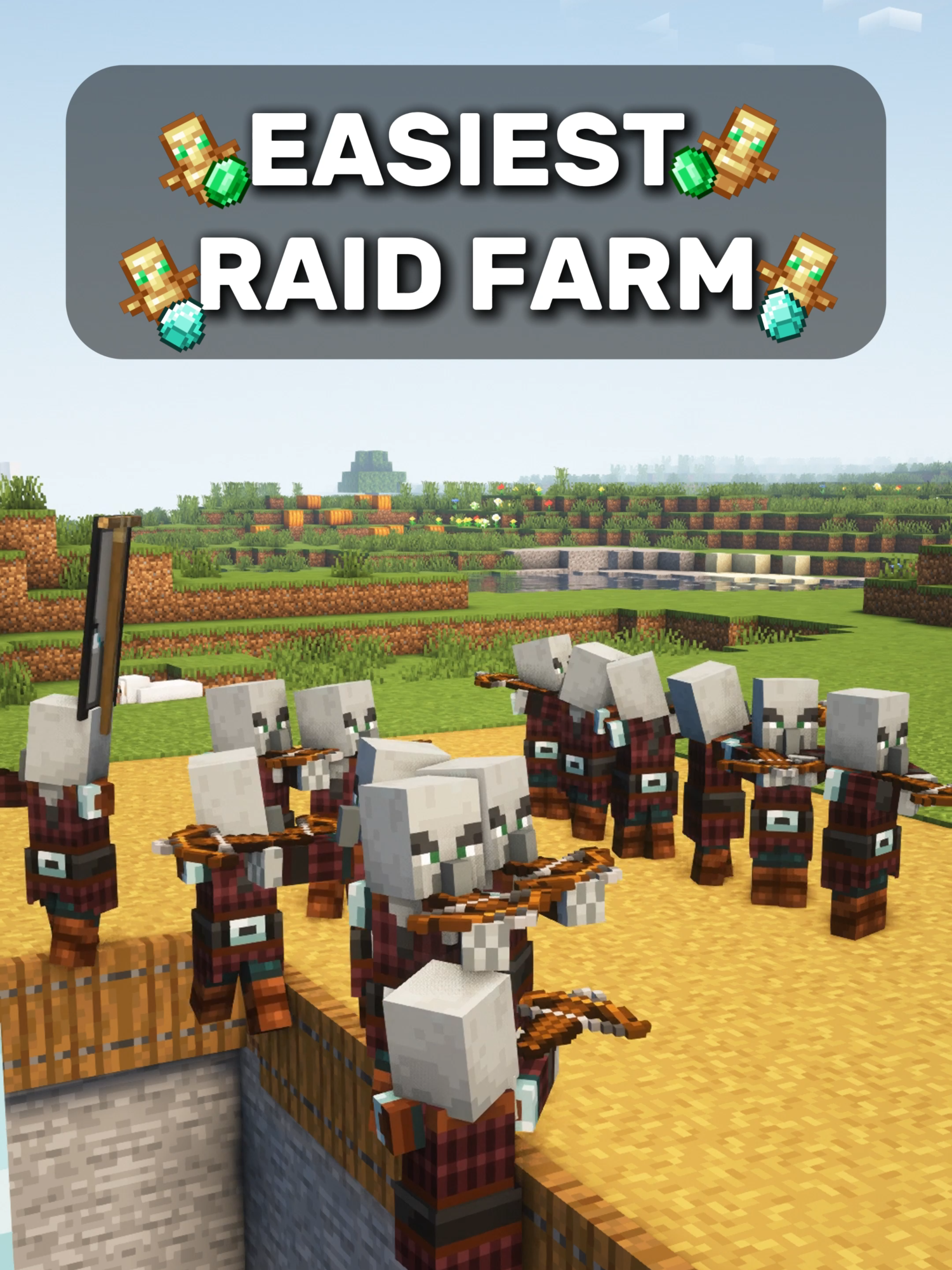 Minecraft Easiest Raid Farm #Minecraft #minecraftbuilding #minecrafttutorial #minecraftbuild
